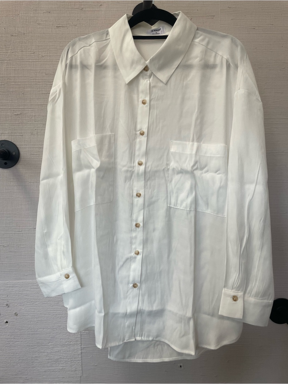 Blu Pepper White Button-Down Shirt with Front Pockets